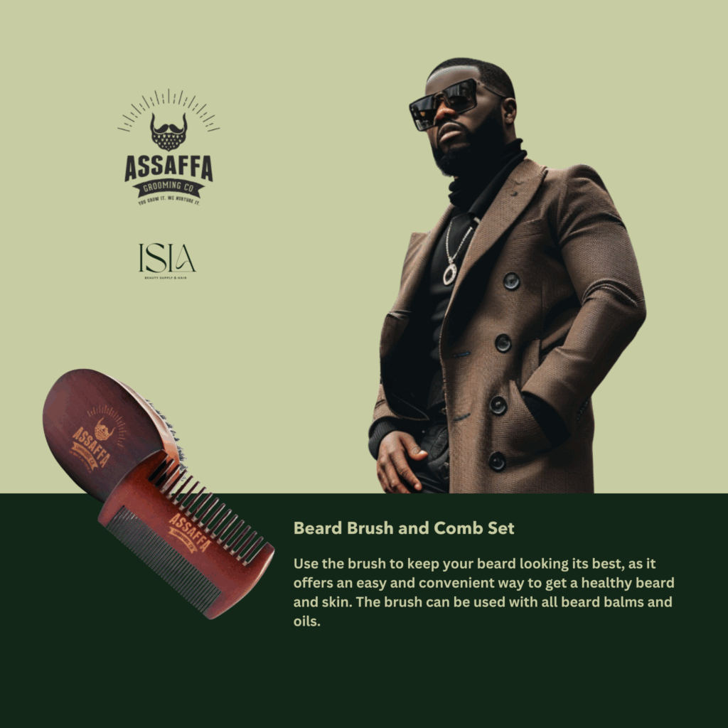 Beard Brush and Comb Set - Assaffa - Isla Beauty Supply